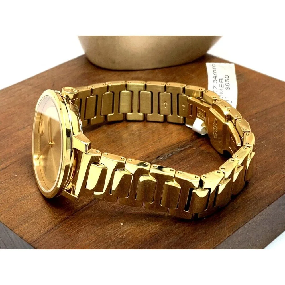 Movado Women's Watch 3600502 Bold Sugar Dial Swiss Quartz 34mm Gold Steel